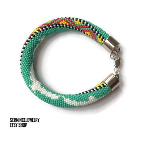 Turquoise Bracelets / Native America inspiration Bracelets, Seed Beaded  Bracelets / Ethnic tribal unisex Bracelet / unique gifts