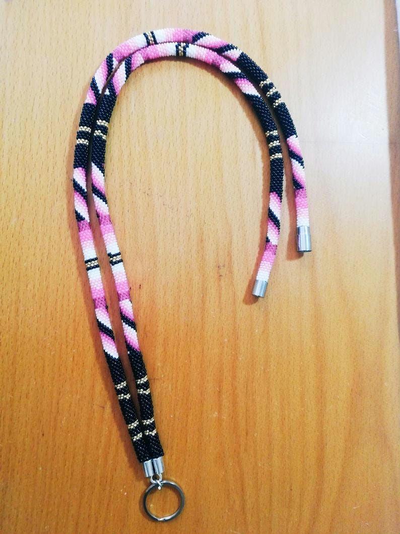 Beaded Breakaway Lanyard: Teacher Nurse ID Badge Holder