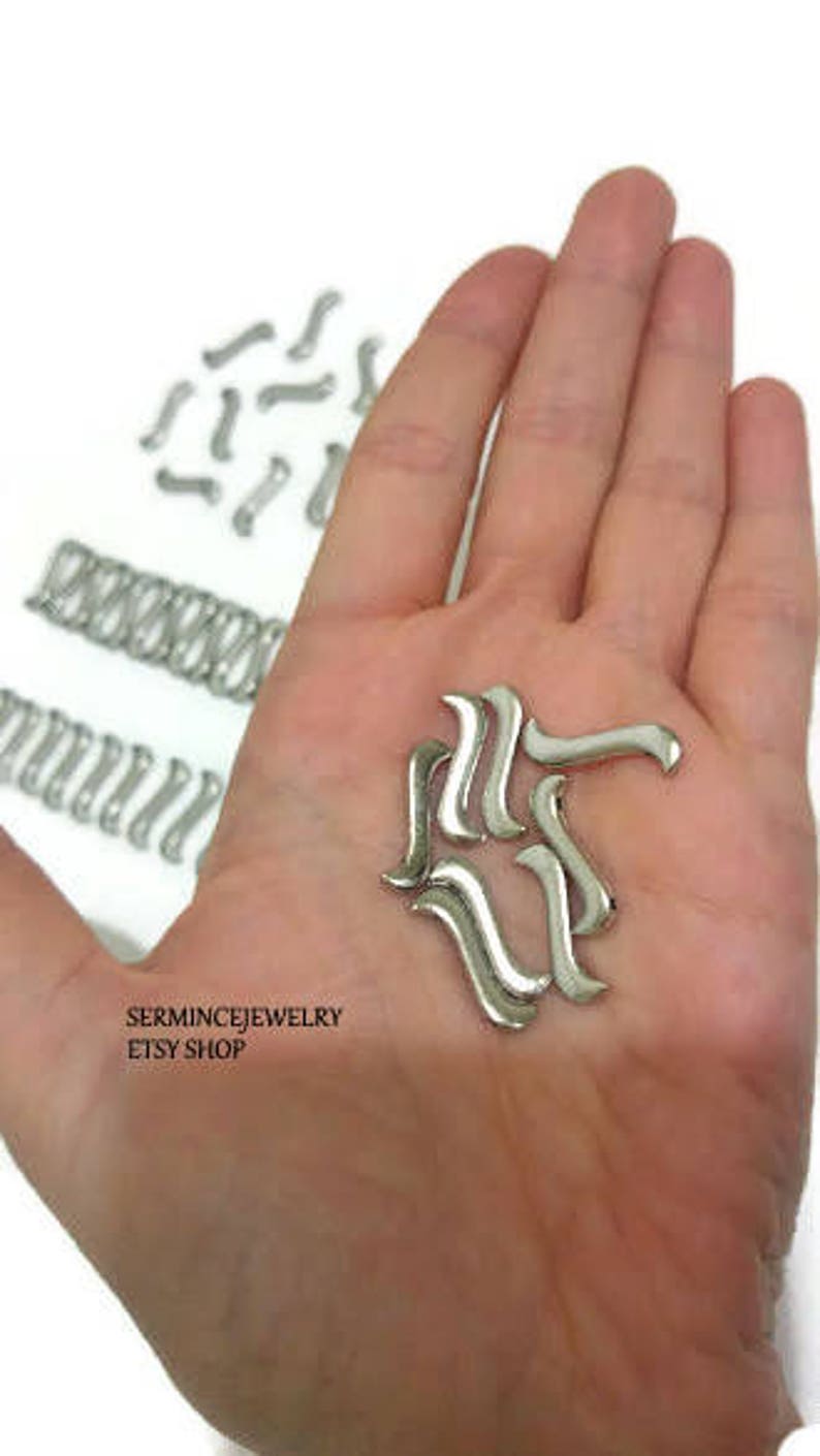 Silver plated charms FINDINGS 100 pcs Beaded jewelry supplies silver beads Silver metal bracket Brackets metal bead spacers