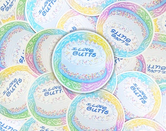 I Love Butts Cake sticker