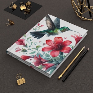 Watercolor Hummingbird Hardcover Journal Matte