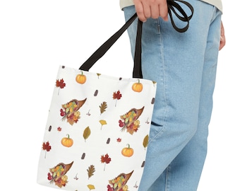 Autumn, Fall Food Tote Bag (AOP) groceries, travel, books