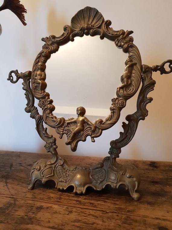 Mirror Vanity Standing Table, Vintage Vanity Mirror Stand