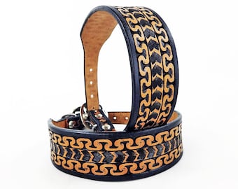Western Tooled Leather, Leather Dog Collar, Western Dog Collar, Country Dog Collar, Tooled Dog Collar