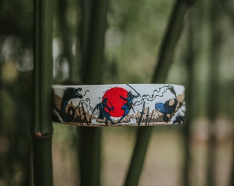 Samurai All Weather Waterproof MadcoW Dog Collar Leather Alternative 1 1/2"  Biothane Made In The USA Fully Adjustable