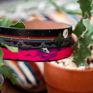 Bark at the Moon, Personalized Western Dog Collar, Argentina Cowhide Leather Collar, 1 inch wide, 1.5 inch wide, 2 inch wide, Sizes XS to XL