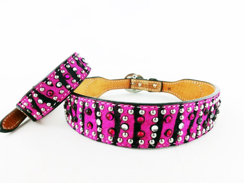 Extra Large Dog Collar Zebra Dog Collar Hot Pink Collar Etsy