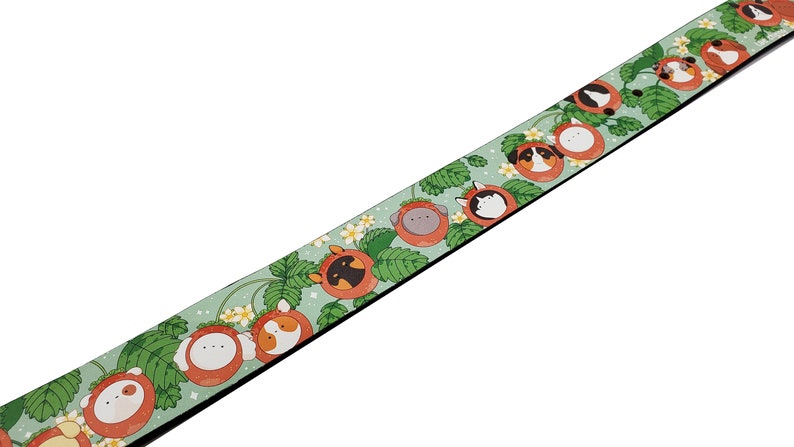 Green Leather Collar Strawberry Collar Fruit Dog Collar MadcoW X Dog Berry Fields Adjustable Leather Collar Rose Gold Hardware