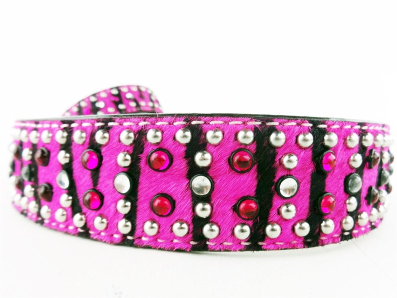 Extra Large Dog Collar Zebra Dog Collar Hot Pink Collar Etsy