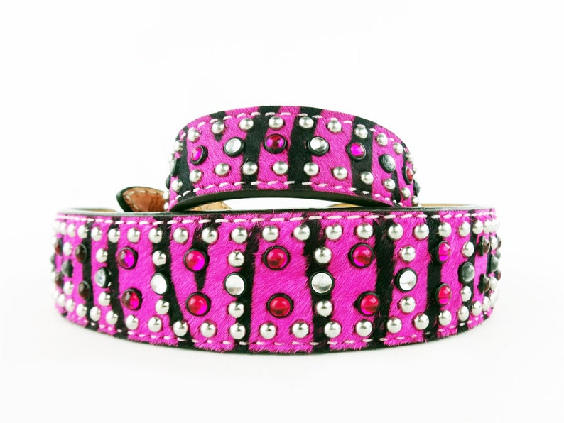 Extra Large Dog Collar Zebra Dog Collar Hot Pink Collar Etsy