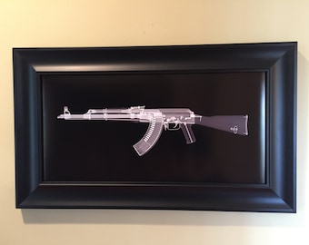 AK-47 CAT scan gun print - ready to frame