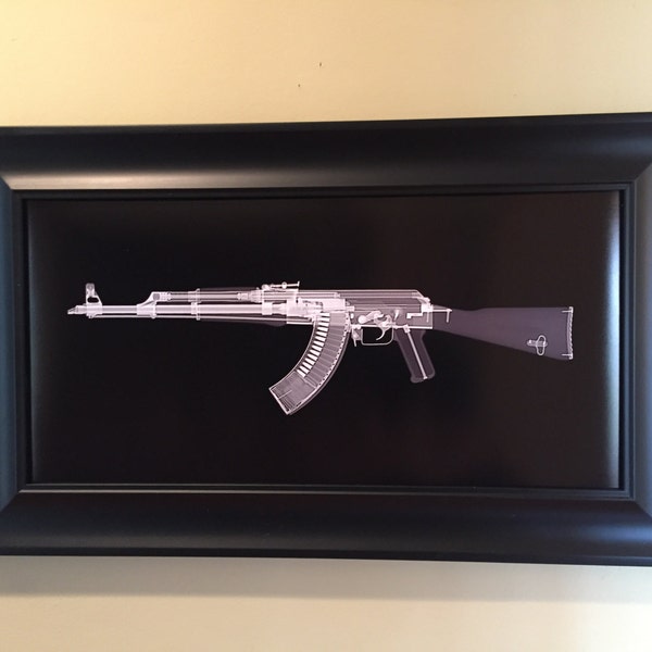 AK-47 CAT scan gun print - ready to frame