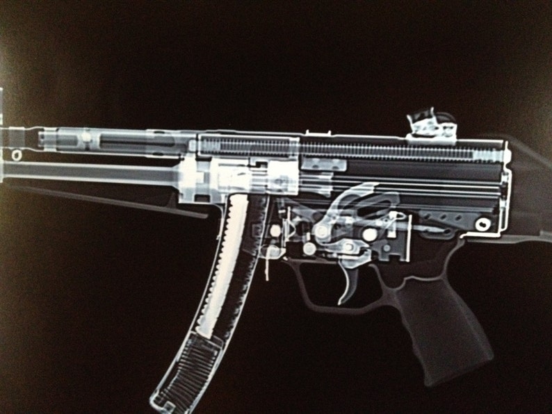 MP5 Submachine gun CAT scan gun print 2 ready to frame image 3
