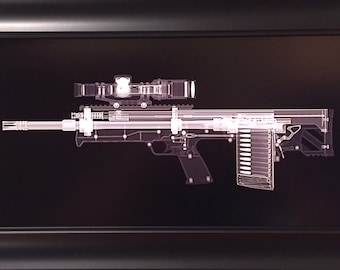 Kel Tec RFB rifle CAT scan print - ready to frame