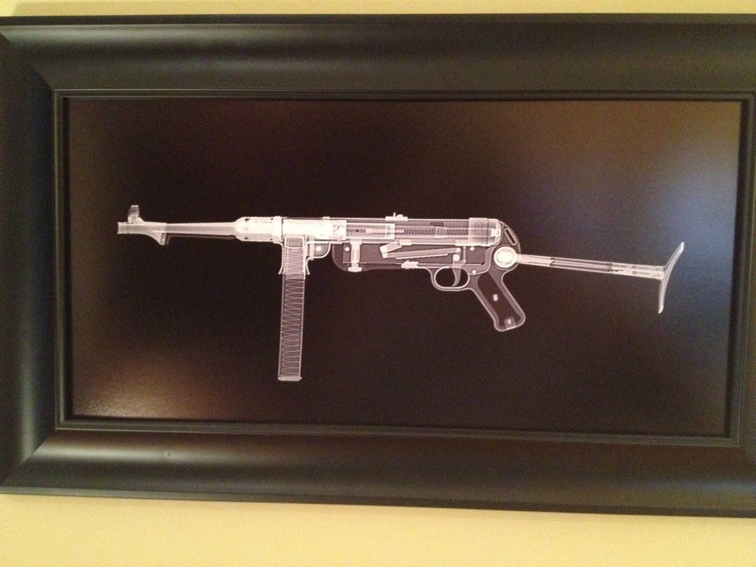MP40 Submachinegun CAT Scan Gun Print Ready to Frame Etsy