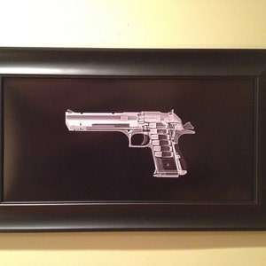 Desert Eagle pistol CAT scan ready to frame image 2