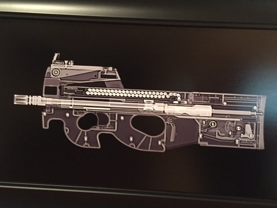 Fn P90 Sub Machine Gun Xray Guns Print Etsy