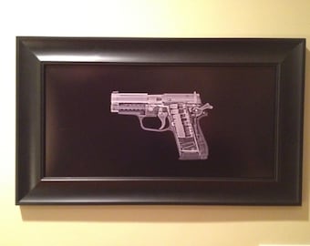 Sig P229 pistol CAT scan - ready to frame
