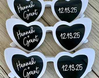 Lunettes de soleil personnalisées, Lunettes de soleil en forme de coeur, Cadeaux de mariage, Lunettes de soleil de demoiselle d'honneur, Nuances de célibataire, Lunettes de soleil personnalisées, Cadeaux d'anniversaire