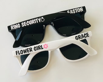 Kids Personalized Sunglasses, Ring Bearer Sunglasses, Toddler Small Child Size Sunglasses, Flower Girl Sunglasses, Wedding Party Sunglasses