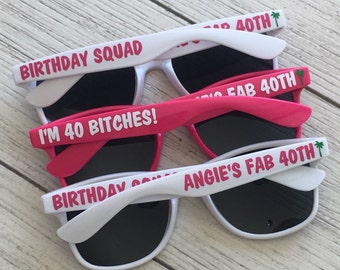 Personalized Sunglasses - Dirty Thirty - 30th Birthday - 40th Birthday -  Birthday Sunglasses, Custom Sunglasses, Birthday Favors