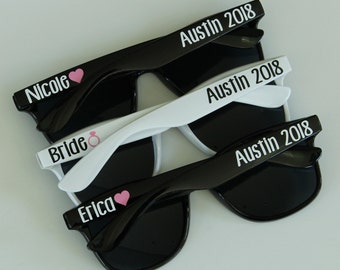 Personalized Sunglasses, Bridal Party Sunglasses, Bachelorette Sunglasses, Party Favors, Birthday Sunglasses, Wedding Sunglasses