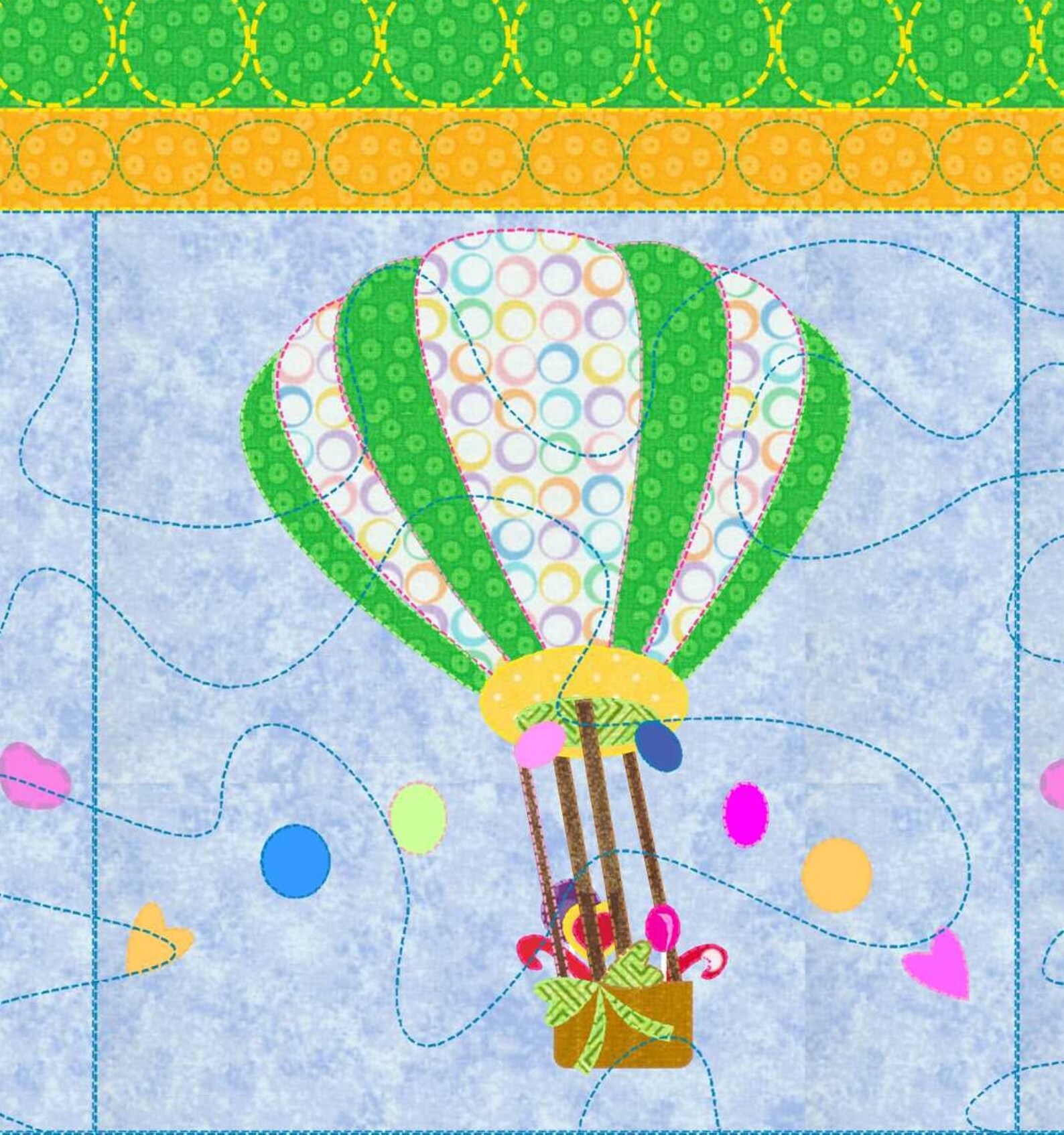 Baby Quilt Pattern Hot Air Balloon Up Up and Away Etsy