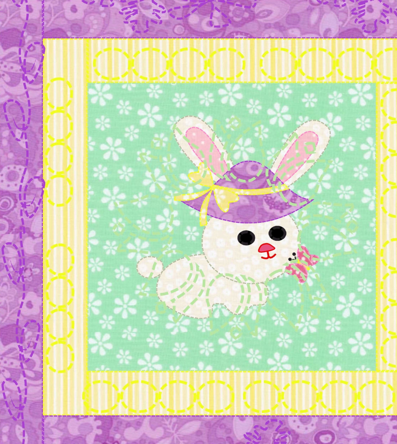 Placemats Easter Happy Easter Bunny Placemat Pattern Etsy