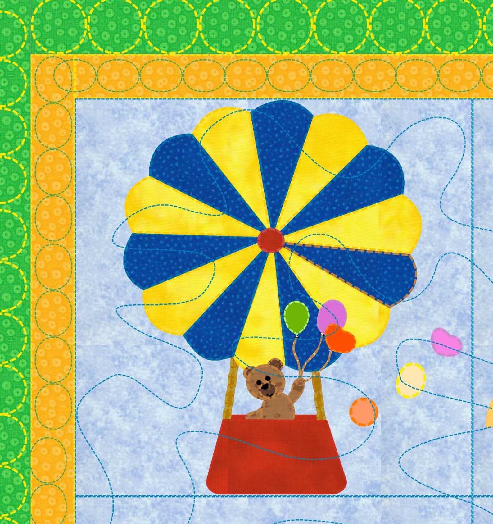 Baby Quilt Pattern Hot Air Balloon Up Up and Away Etsy