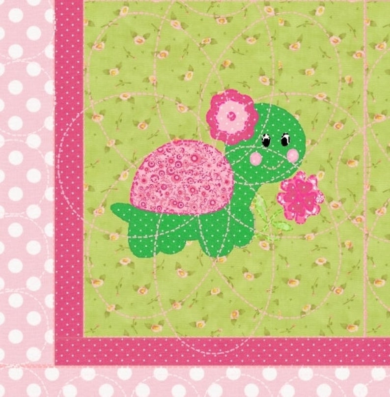 Baby Turtles /& Friends Crib Quilt Pattern Baby Girl/'s Quilt