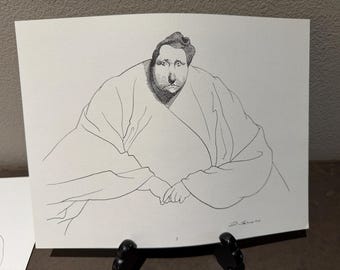 David Levine Caricature of the great American writer GERTRUDE STEIN from the New York Review of Books (NYRB) 1960s/70s
