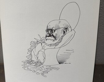 David Levine Caricature of great French painter Henri Matisse from the New York Review of Books (NYRB) 1960s/70s