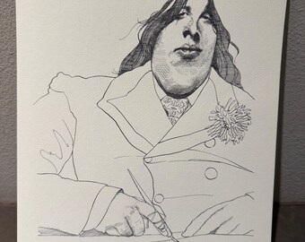 David Levine Caricature of great Irish writer playwright poet OSCAR WILDE from the New York Review of Books (NYRB) 1960s/70s