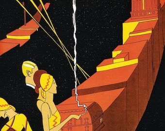 The Chicagoan magazine - Digital print of cover art - September 24, 1927 - Art Deco - Flapper Fashion - Chicago Nights
