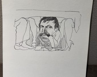 David Levine Caricature of the great German writer Gunter Grass from the New York Review of Books (NYRB) 1960s/70s