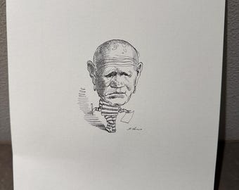 David Levine Caricature of the great French writer and outlaw JEAN GENET from the New York Review of Books (NYRB) 1960s/70s