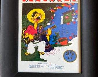 Digital Print Framed & Matted Fantoche Magazine Cover - Art by Ernesto Garcia Cabral 1929-1930