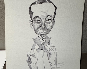 David Levine Caricature of the great American composer and songwriter Cole Porter from the New York Review of Books (NYRB) 1960s/70s