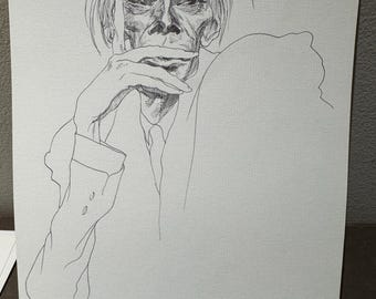David Levine Caricature of great English British writer ALDOUS HUXLEY from the New York Review of Books (NYRB) 1960s/70s