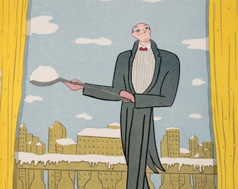 The Chicagoan magazine - Digital print of cover art - January 28, 1928 - Art Deco - Surrealist cover Using Clouds as Sugar