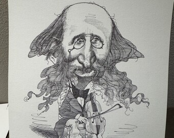 David Levine Caricature of the great French composer Jacques Offenbach from the New York Review of Books (NYRB) 1960s/70s