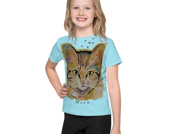 Kinderen kat crew nek t-shirt