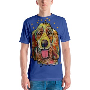 Hunde T-shirt, Regenbogen Hundeshirt, Yoga Shirt, Cartoon Shirt, Tier Shirt, Hound Dog Shirt.