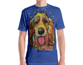 Hond T-shirt, Rainbow Dog Shirt, Yoga Shirt, Cartoon Shirt, Animal Shirt, Hound Dog Shirt.