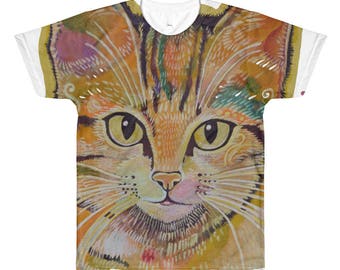 Cat T-Shirt, Kitten tshirt, Animal tshirt, Rainbow cat tshirt, Cat Lover tshirt