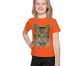 Peuter kinderen kat tshirt, Kinderen regenboog kat t-shirt, 2T kat tshirt, 3T, 4T, 5T, 6T, 7T kat tshirt, Jongens Kat tshirt, meisjes kat tshirt