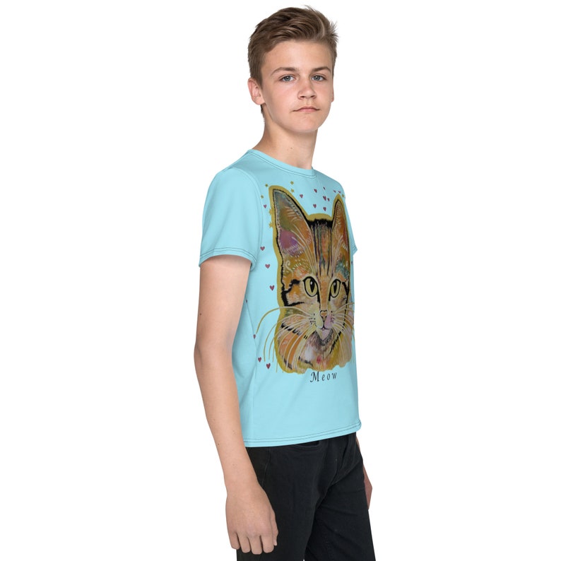 Youth rainbow cat t-shirt image 4