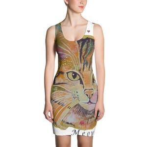 Cat Dress, Kitten dress, Animal dress, Rainbow cat dress image 1