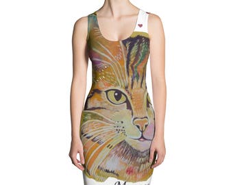 Cat Dress, Kitten dress, Animal dress, Rainbow cat dress