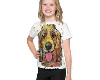 Kids Dog T-Shirt, Rainbow Dog Shirt